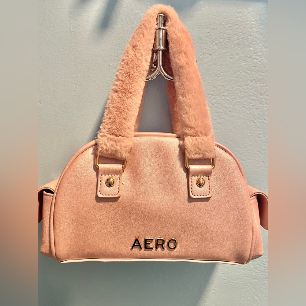 NEW Pink Faux Fur Handle Women's Bag